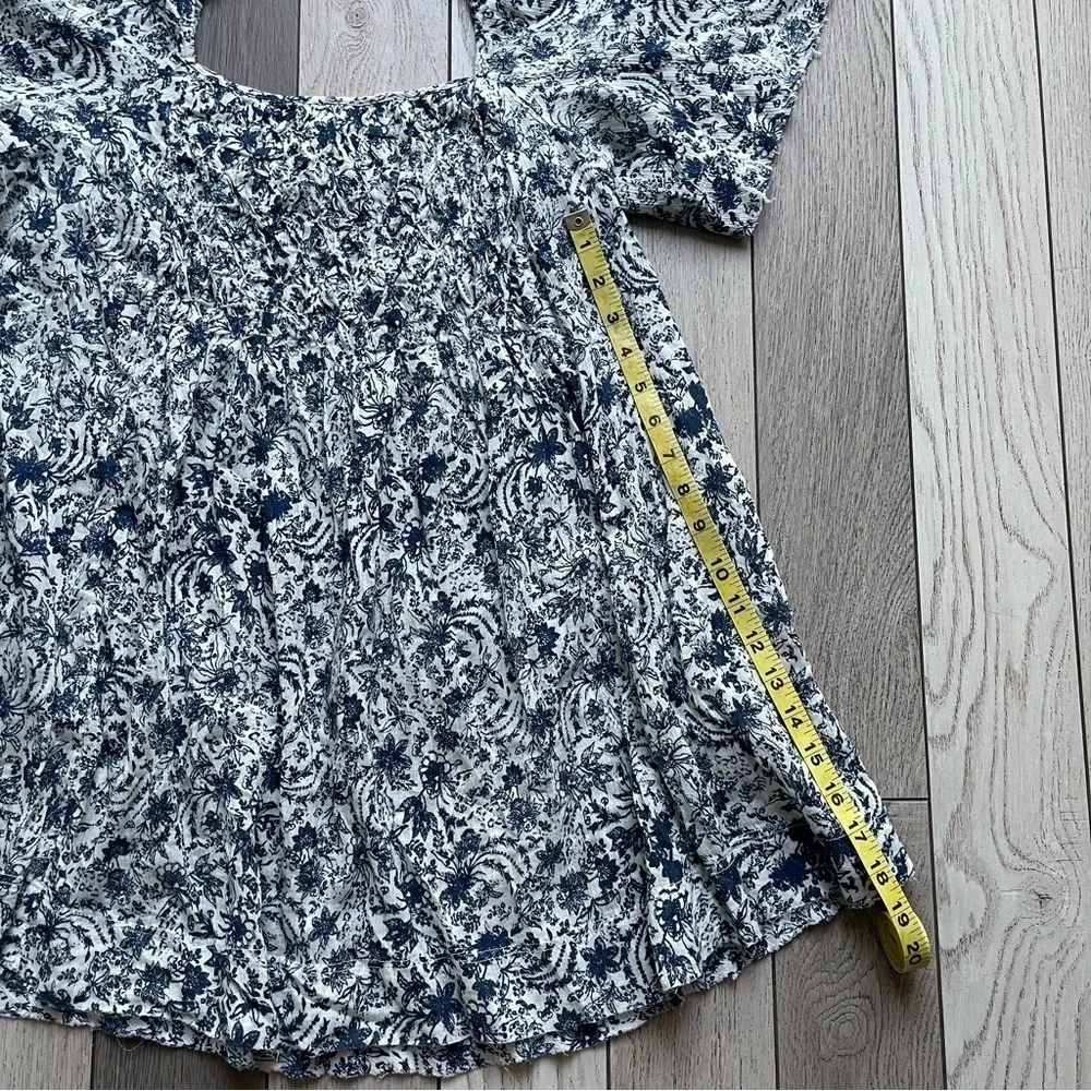 Free People Black and White Floral Blouse